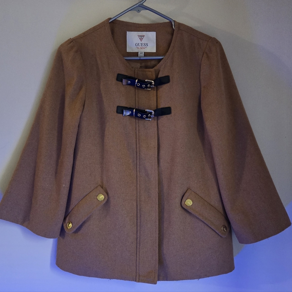Guess Women's Brown Cape with Buckle Detail
